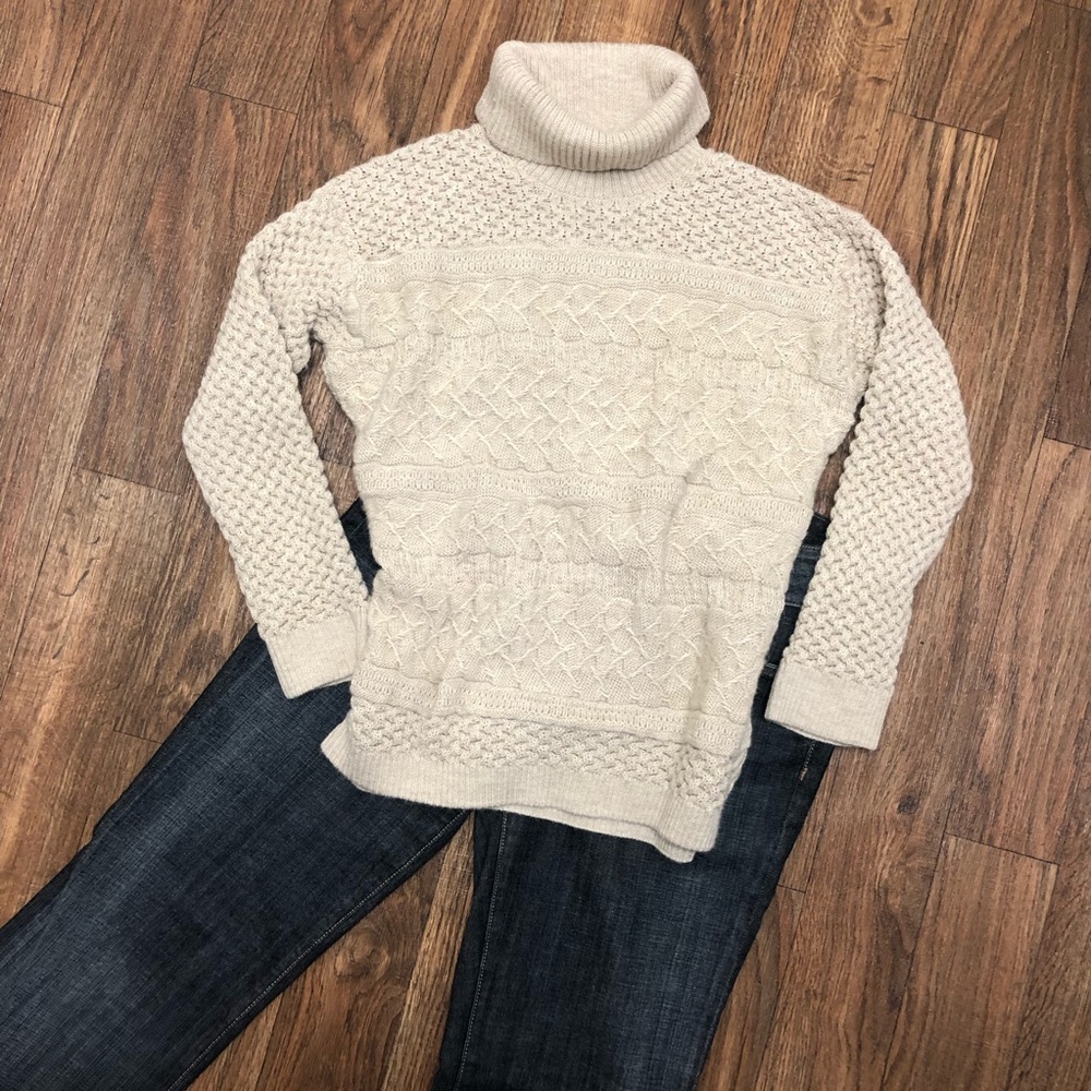 Garnet Hill Alpaca Sweater Oatmeal Med